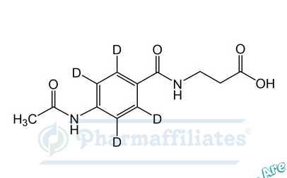 Imagem do Produto Padrão de N-[4-(acetilamino)benzoil-d4]-β-alanina - Cas Number: NA - PHARMAFFILIATES Referência: PA STI 002070