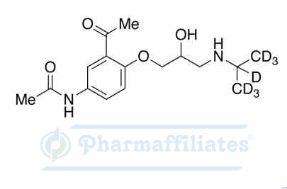 Imagem do Produto Padrão de rac Diacetolol-D7 - Cas Number: 1346604-19-0 - PHARMAFFILIATES Referência: PA IST 088263