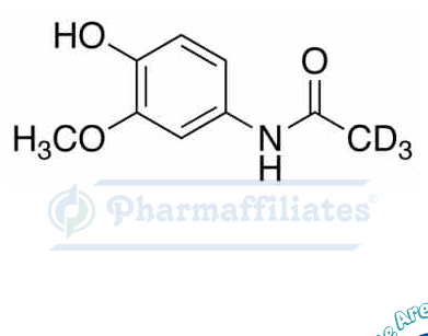 Imagem do Produto Padrão de 3-Metoxi Paracetamol-d3 - Cas Number: 1246816-53-4 - PHARMAFFILIATES Referência: PA STI 058690