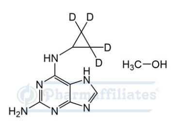 Imagem do Produto Padrão de N6-ciclopropil-9H-purina-2,6-diamina-d4 Metanolato - Cas Number: NA - PHARMAFFILIATES Referência:PA STI 023780