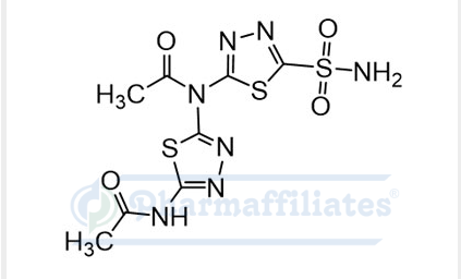 Imagem do Produto Padrão de N-(5-acetamido-1,3,4-tiadiazol-2-il)-N-(5-sulfamoil-1,3,4-tiadiazol-2-il)acetamida - Cas Number: NA - PHARMAFFILIATES Referência: PA 01 0151002