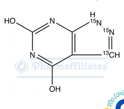 Imagem do Produto Padrão de 4,6-Di-hidroxipirazolo[3,4-d]pirimidina-13C,15N2 - Cas Number: 1217036-71-9 - PHARMAFFILIATES Referência: PA STI 033020