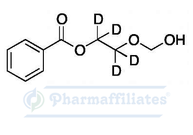 Imagem do Produto Padrão de 2-(hidroximetoxi)etil-d4 benzoato - Cas Number: NA - PHARMAFFILIATES Referência: PA STI 049940