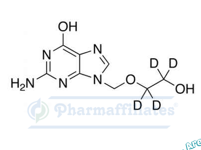 Imagem do Produto Padrão de Aciclovir-d4 - Cas Number: 1185179-33-2 - PHARMAFFILIATES Referência: PA STI 003900
