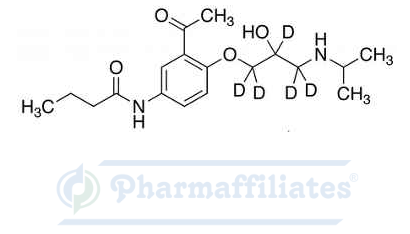 Imagem do Produto Padrão de Acebutolol-D5 - Cas Number: 1189500-68-2 - PHARMAFFILIATES Referência: PA STI 088257