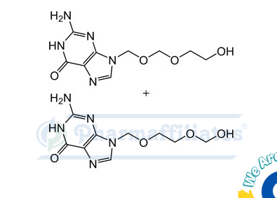 Imagem do Produto Padrão de composto 2-amino-9-(((2-hidroxietoxi)metoxi)metil)-1,9-diidro-6H-purina-6-ona com 2-amino-9-((2-(hidroximetoxi)etoxi)metil)-1,9-diidro-6H-purina-6-ona (1:1) - Cas Number: NA - PHARMAFFILIATES Referência: PA 01 0201004