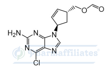Imagem do Produto Padrão de Formato de ((1R,4R)-4-(2-Amino-6-cloro-9H-purina-9-il)ciclopent-2-en-1-il)metil - Cas Number: NA - PHARMAFFILIATES Referência: PA 01 0011009
