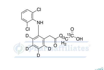 Imagem do Produto Padrão de Aceclofenac-d4,13C2 (maior) - Cas Number: 1795019-63-4 - PHARMAFFILIATES Referência: PA STI 001130