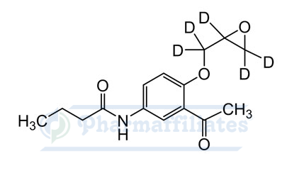 Imagem do Produto Padrão de 3'-acetil-4'-(2,3-epoxipropoxi-d5)butiranida - Cas Number: 1185052-79-2 - PHARMAFFILIATES Referência: PA STI 088258