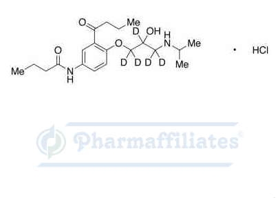 Imagem do Produto Padrão de rac 3-Deacetil-3-butanoyl Acebutolol-d5 Cloridrato - Cas Number: 1329836-09-0 - PHARMAFFILIATES Referência: PA STI 088259