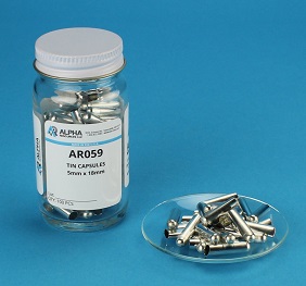 Imagem do Produto Cápsula de estanho de parede lisa (A = 18 mm, D = 5 mm) - ALPHA RESOURCES - AR059