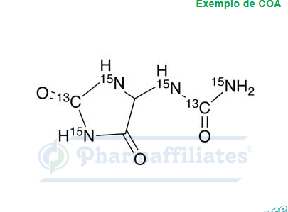 Imagem do Produto Padrão de Alantoína-13C2,15N4 - Cas Number: 1219402-51-3 - PHARMAFFILIATES Referência: PA STI 004650