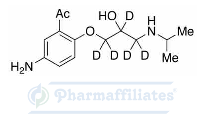 Imagem do Produto Padrão de rac N-Desbutyroyl-d5 Acebutolol - Cas Number: 1329613-82-2 - PHARMAFFILIATES Referência: PA STI 088260
