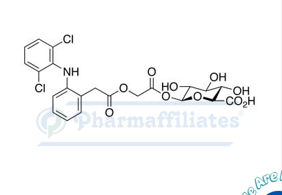Imagem do Produto Padrão de Aceclofenaco Acil-β-D-glucuronide - Cas Number: NA - PHARMAFFILIATES Referência: PA 01 10510
