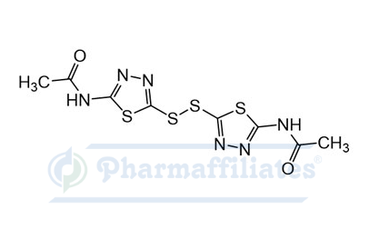 Imagem do Produto Padrão de Dissulfeto de bis(2-acetamido-1,3,4-tiadiazol-5-il) - Cas Number: 99055-56-8 - PA 01 0151003PHARMAFFILIATES Referência: