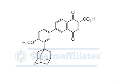 Imagem do Produto Padrão de Ácido 6-(3-((3r,5r,7r)-Adamantan-1-il)-4-metoxifenil)-1,4-dioxo-1,4-dihidronaftaleno-2-carboxílico - Cas Number: NA - PHARMAFFILIATES Referência: PA 01 0221002