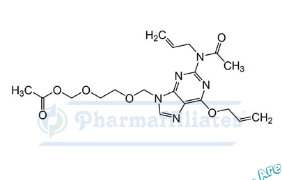 Imagem do Produto Padrão de Acetato de (2-(2-(N-Allylacetamido)-6-(allyloxy)-9H-purin-9-yl)methoxy)ethoxy)methyl Acetate - Cas Number: NA - PHARMAFFILIATES Referência: PAI 01 002422