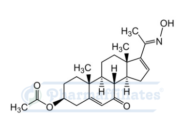 Imagem do Produto Padrão de acetato de (3S,8R,9S,10R,13S,14S)-17-(1-(hidroxiimino)etil)-10,13-dimetil-7-oxo-2,3,4,7,8,9,10,11,12,13,14,15-dodecahidro-1H-ciclopenta[a]fenantreno-3-ilo - Cas Number: NA - PHARMAFFILIATES Referência: PA 28 0261014