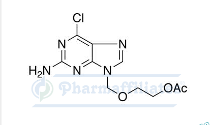 Imagem do Produto Padrão de Acetato de 6-cloro aciclovir - Cas Number: 81777-48-2 - PHARMAFFILIATES Referência: PA 01 20630