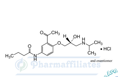 Imagem do Produto Padrão de Cloridrato de Acebutolol - Padrões API - Cas Number: 34381-68-5 - PHARMAFFILIATES Referência: PA 01 09000