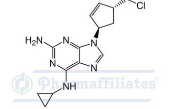 Imagem do Produto Padrão de 9-((1R,4R)-4- (Clorometil)ciclopent-2-en-1-il)-N6-ciclopropil-9H-purina-2,6-diamina - Cas Number: NA - PHARMAFFILIATES Referência: PA 01 0011011