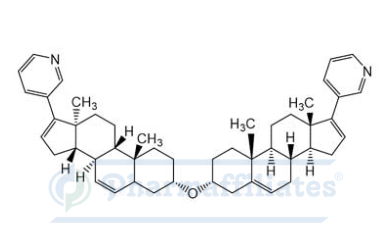 Imagem do Produto Padrão de 3-((3R,8R,9S,10R,13S,14S)-3-((3S,8R,9S,10R,13S,14S)-2,3,4,5,8,9,10,11,12,13,14,15-Dodecahidro-10,13-dimetil-17-(piridina-3-il)-1H-ciclopenta[a]fenantreno-3-iloxi)-2,3,4,7,8,9,10,11,12,13,14,15-dodecahidro-10,13-dimetil-1H-ciclopenta[a]fenantreno-17-il)piridina - Cas Number: NA - PHARMAFFILIATES Referência: PA 28 0261003