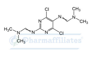 Imagem do Produto Padrão de N',N'''-(4,6-Dicloro-2,5-pirimidinediil)bis[N,N-dimetilmetamididamida] - Cas Number: 171887-01-7 - PHARMAFFILIATES Referência: PA 01 0011013