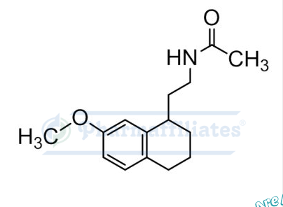 Imagem do Produto Padrão de N-(2-(7-metoxi-1,2,3,4-tetrahidronaftaleno-1-il)etil)acetamida - Cas Number: 178677-49-1 - PHARMAFFILIATES Referência: PA 01 31540