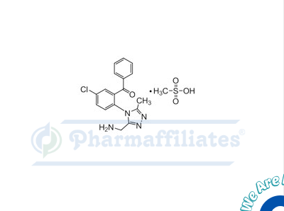 Imagem do Produto Padrão de (2-(3-(aminometil)-5-metil-4H-1,2,4-triazol-4-il)-5-clorofenil) metanossulfonato de (fenil)metanona - Cas Number: NA - PHARMAFFILIATES Referência: PA 01 0401000