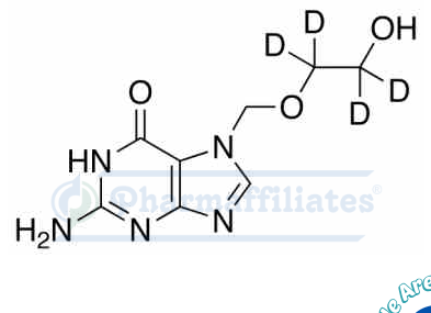 Imagem do Produto Padrão de N7-[(2-Hidroxietoxi)metil)guanina-d4 - Cas Number: 1794787-59-9 - PHARMAFFILIATES Referência: PA STI 048930