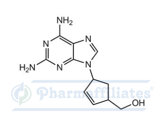 Imagem do Produto Padrão de 4-(2,6-Diamino-9H-purina-9-il) ciclopent-2-eno-il-metanol - Cas Number: 906626-51-5 - PHARMAFFILIATES Referência: PA 01 01700