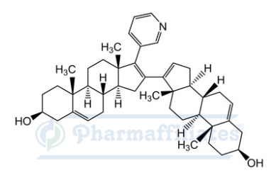 Imagem do Produto Padrão de (3β)-16-[(3β)-3-Hidroxiandrosta-5,16-dien-17-il]-17-(3-piridinil)-androsta-5,16-dien-3-ol - Cas Number: 186826-70-0 - PHARMAFFILIATES Referência: PA 01 04910