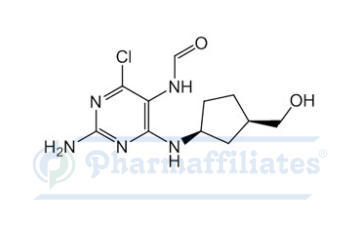 Imagem do Produto Padrão de N-(2-Amino-4-cloro-6-(((1S,3R)-3-(hidroximetil)ciclopentil)amino)pirimidina-5-il)formamida - Cas Number: NA - PHARMAFFILIATES Referência: PA 01 0011002